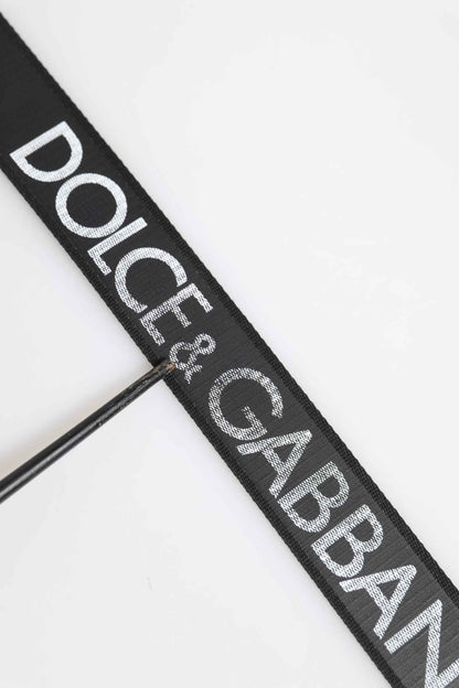Black Polyester Leather Metal Buckle Belt