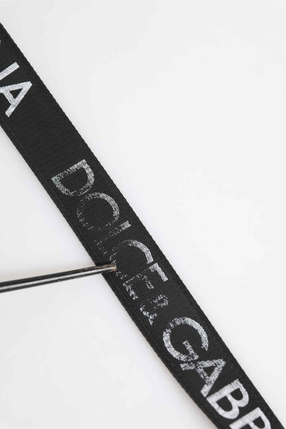 Black Polyester Leather Metal Buckle Belt
