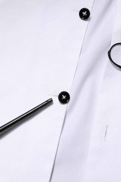 White Bib Cotton Poplin GOLD Men Formal Shirt