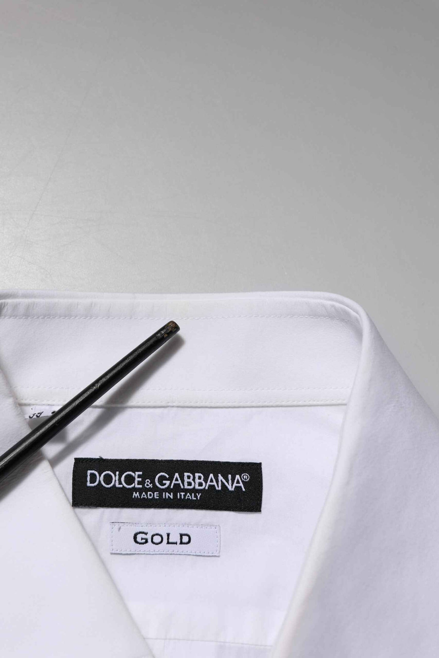 White Bib Cotton Poplin GOLD Men Formal Shirt