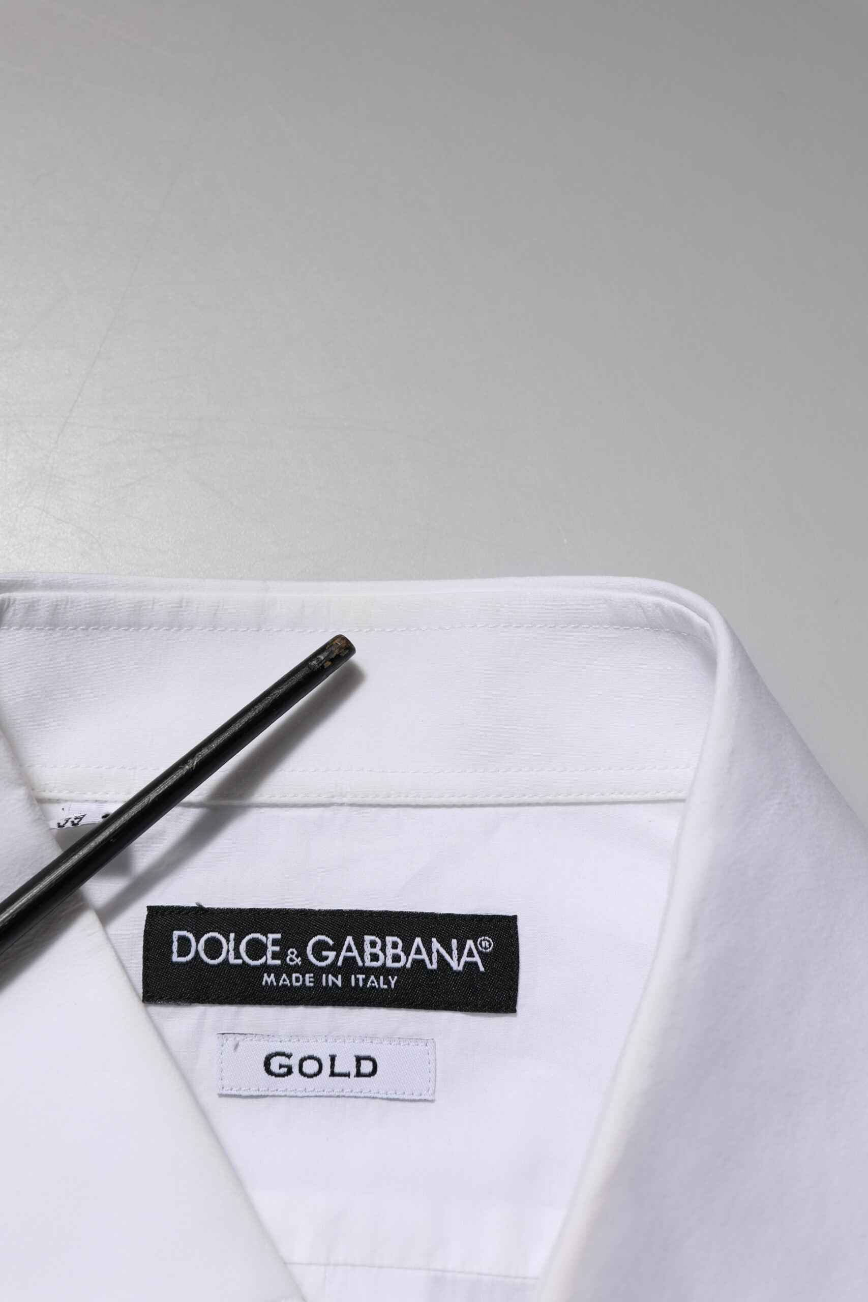 White Bib Cotton Poplin GOLD Men Formal Shirt