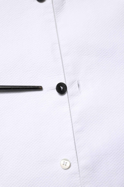 White Bib Cotton Poplin GOLD Men Formal Shirt