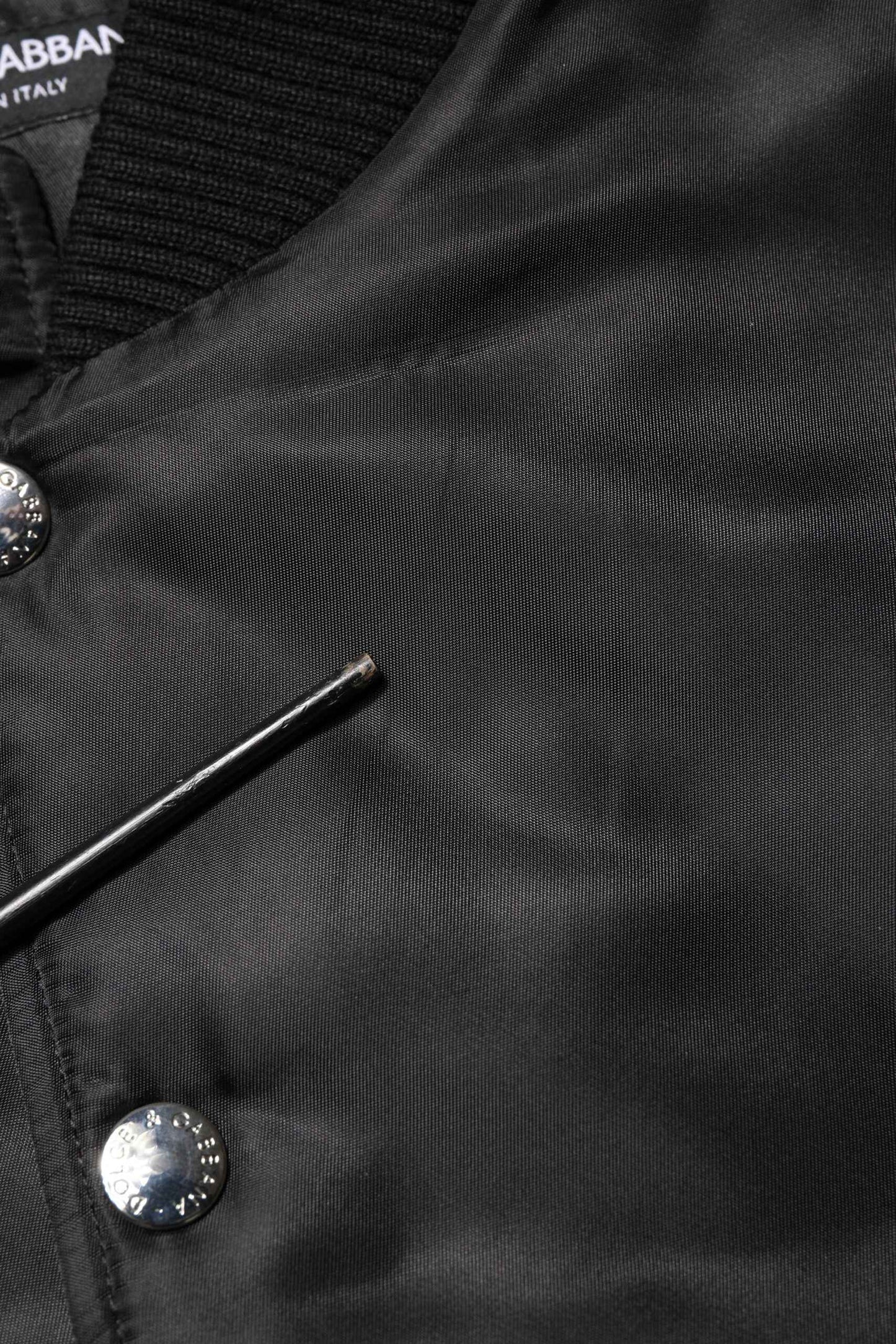 Black Polyester Logo Plaque Bomber Jacket