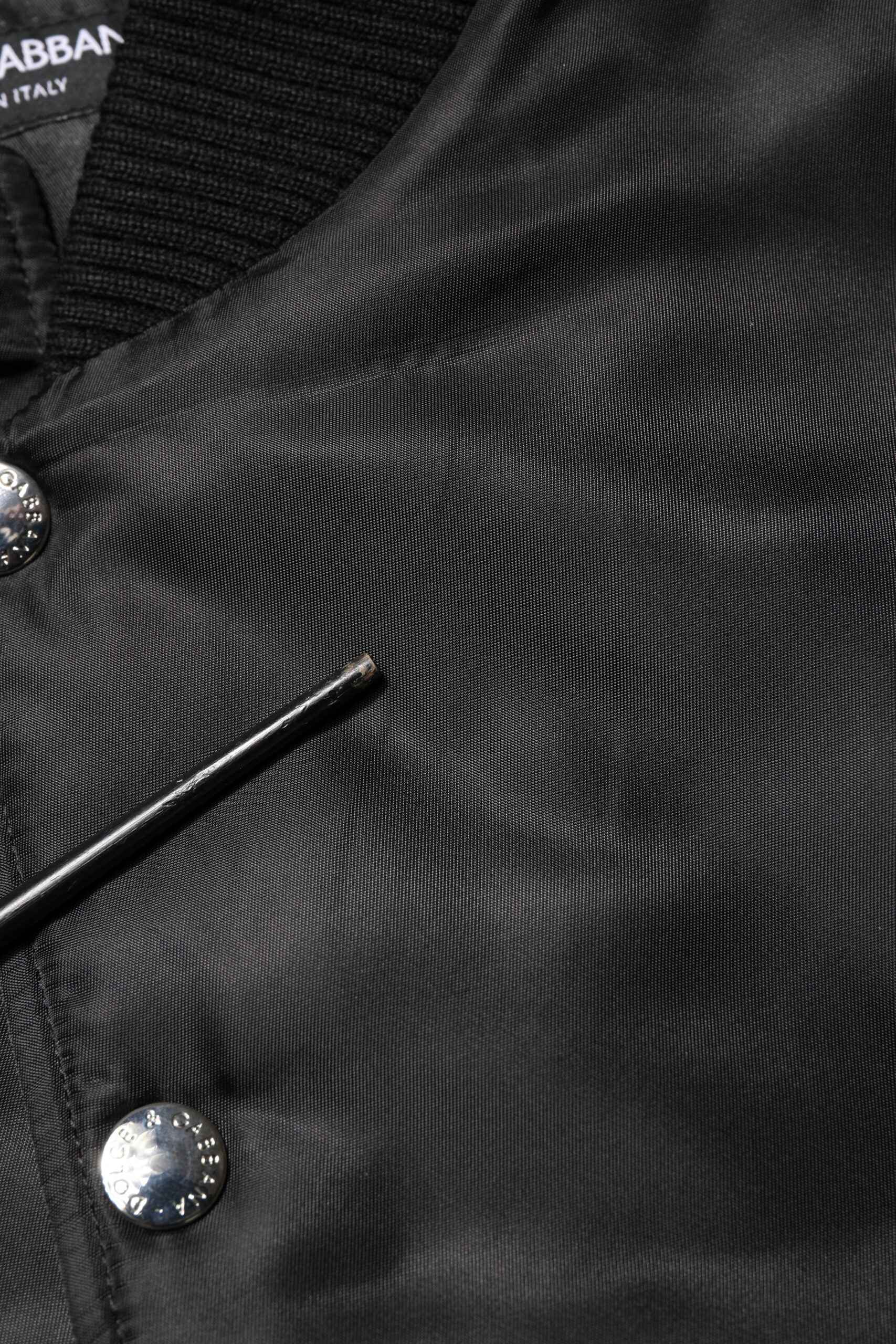 Black Polyester Logo Plaque Bomber Jacket