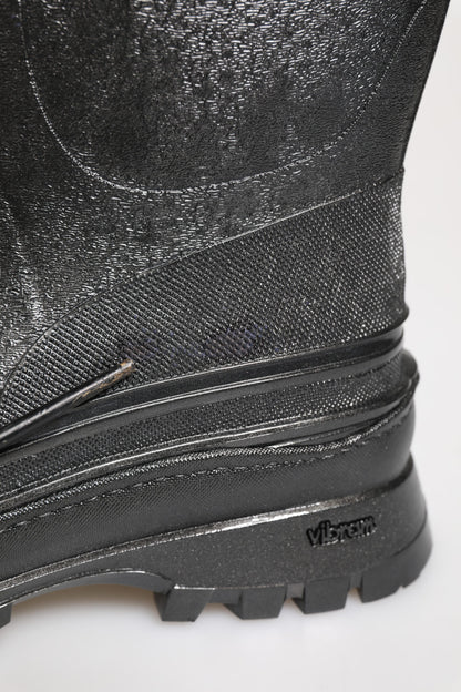 Metallic Gray Pull On Rain Boots Shoes