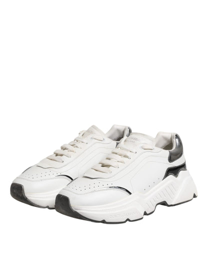 White Daymaster Leather Low Top Sneakers Shoes