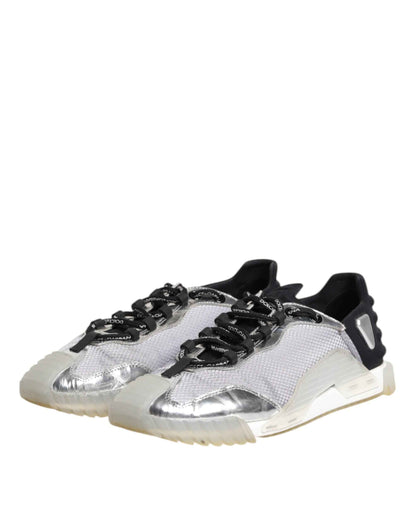 Black Silver NS1 Men Low Top Sneakers Shoes