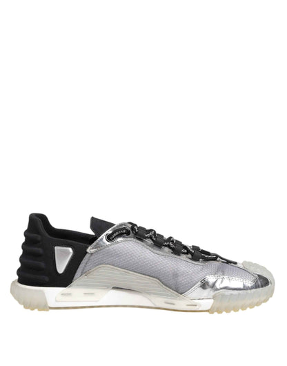 Black Silver NS1 Men Low Top Sneakers Shoes