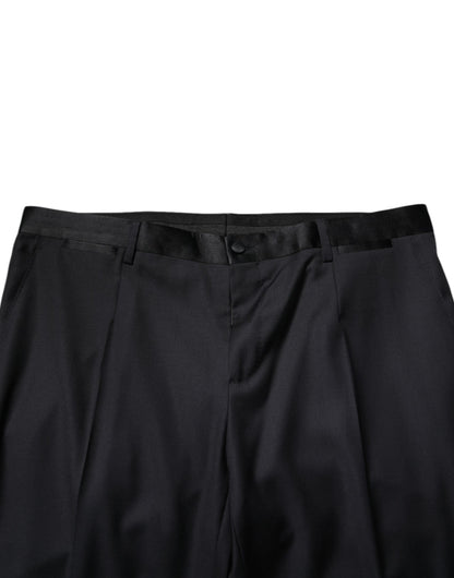 Black Wool Men Formal Dress Trouser Pants