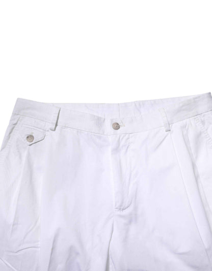 White Cotton Dress Slim Formal Trouser Pants