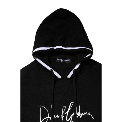 Black Hooded Logo Print Sweatshirt Sweater