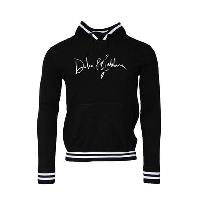 Black Hooded Logo Print Sweatshirt Sweater