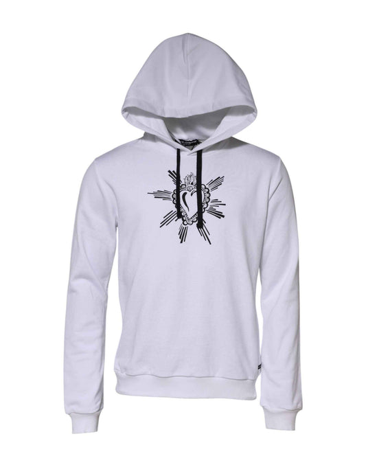 White Sacred Heart Hooded Sweatshirt Sweater