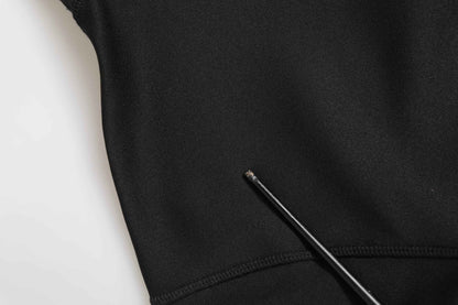 Black Polyester Turtleneck Pullover Sweater
