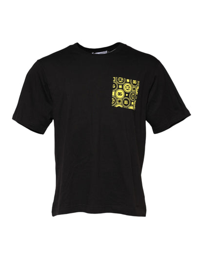 Black Minimalist Cotton Crew Neck T-shirt