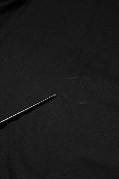 Black Embossed Logo Cotton Crew Neck T-shirt