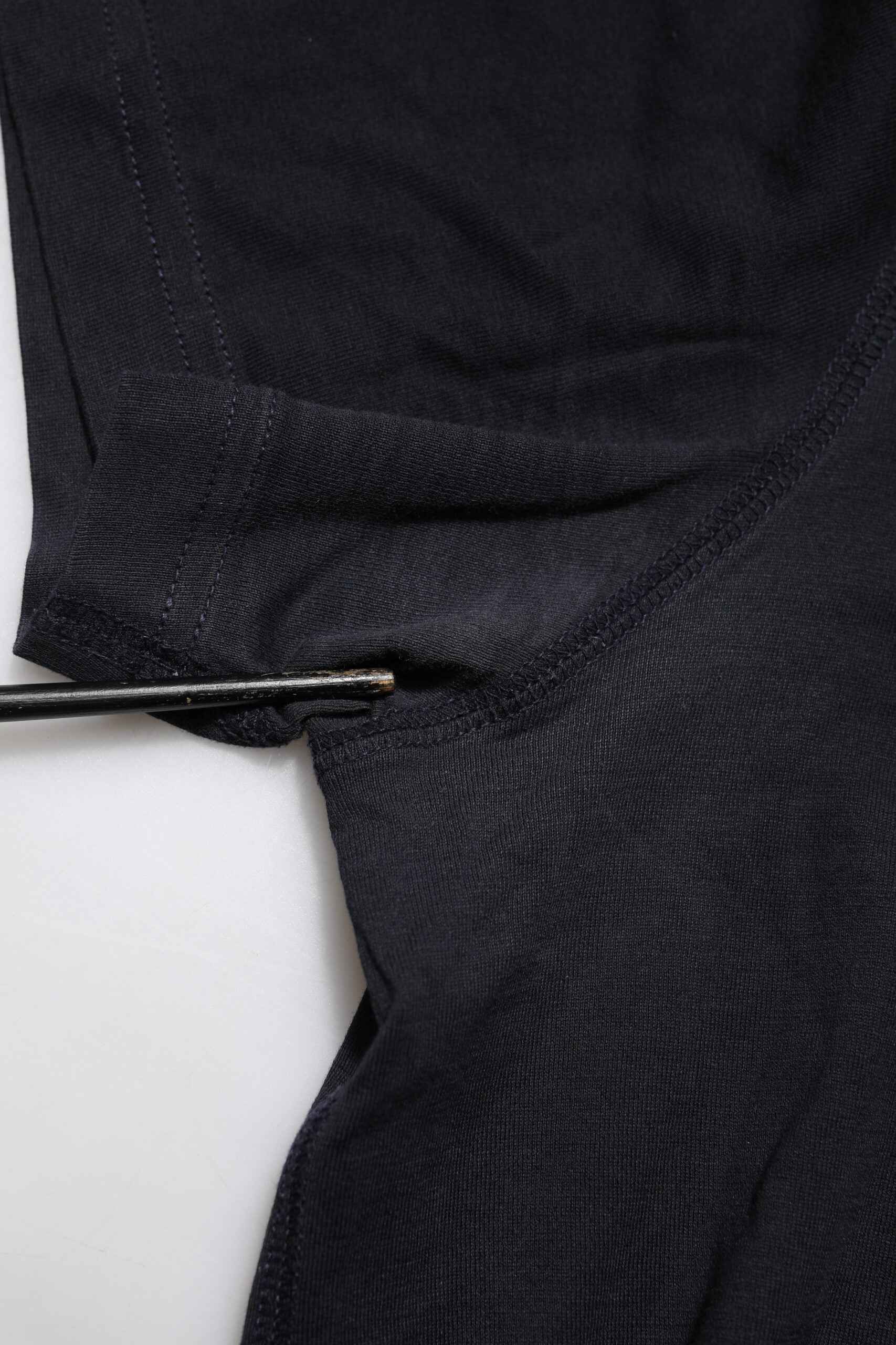 Dark Blue Logo Plaque Cotton Crewneck T-shirt