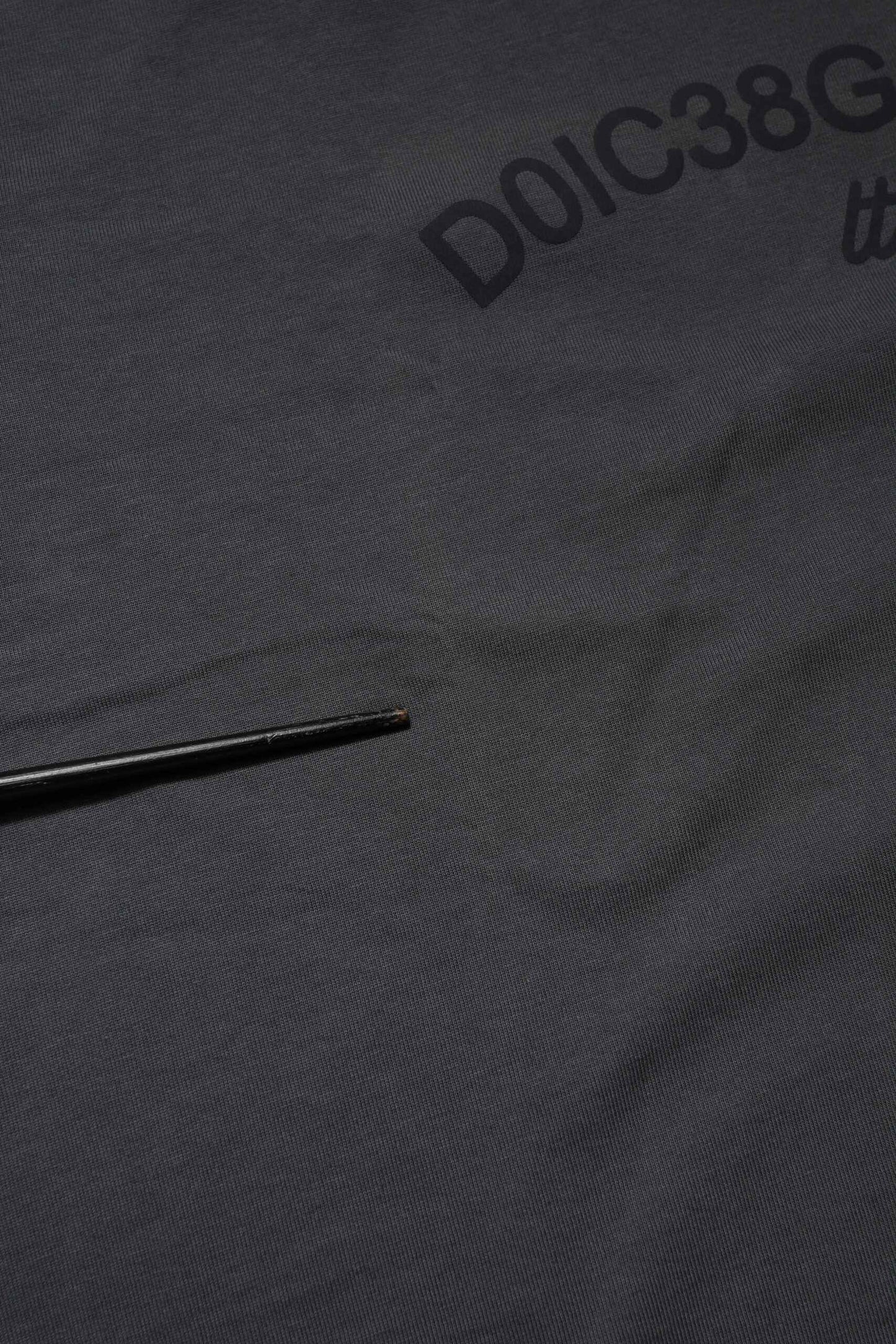 Gray Logo Graphic Cotton Crew Neck T-shirt