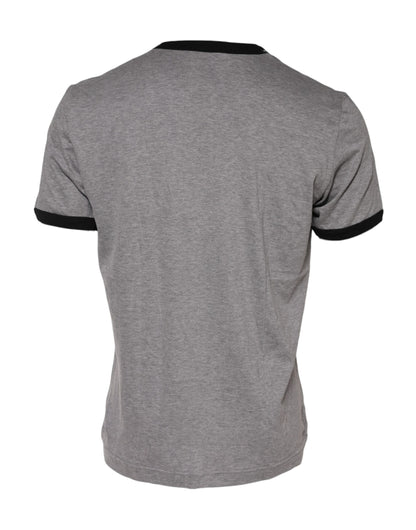 Gray Sacred Heart Cotton Crew Neck T-shirt