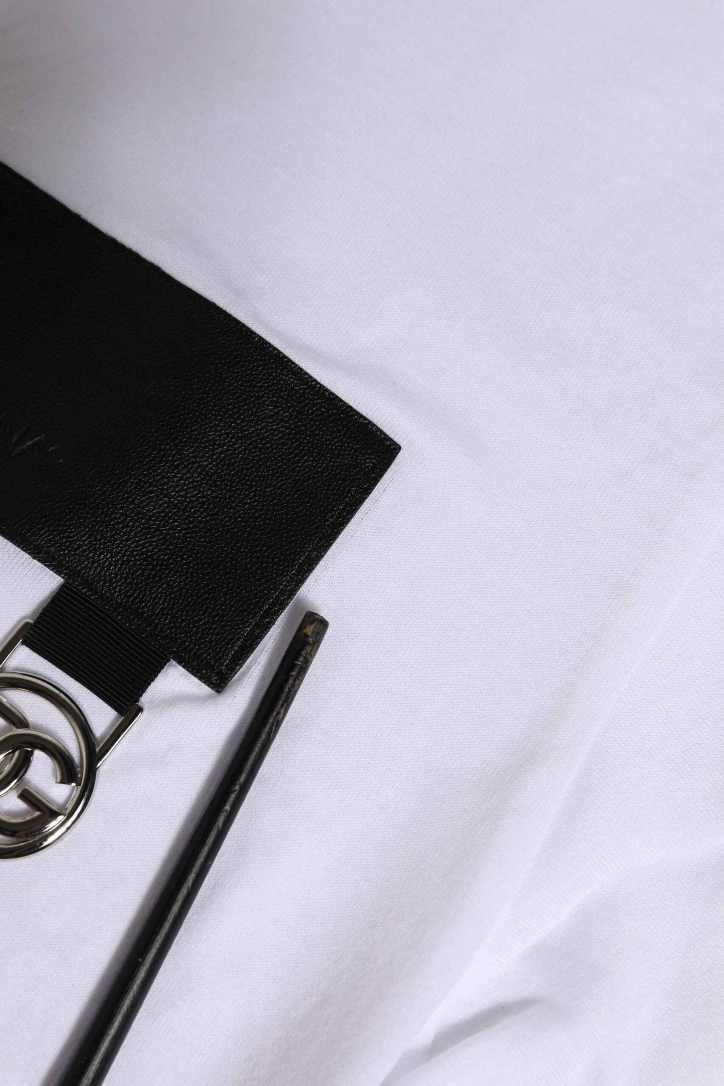 White Logo Crew Neck Short Sleeves T-shirt