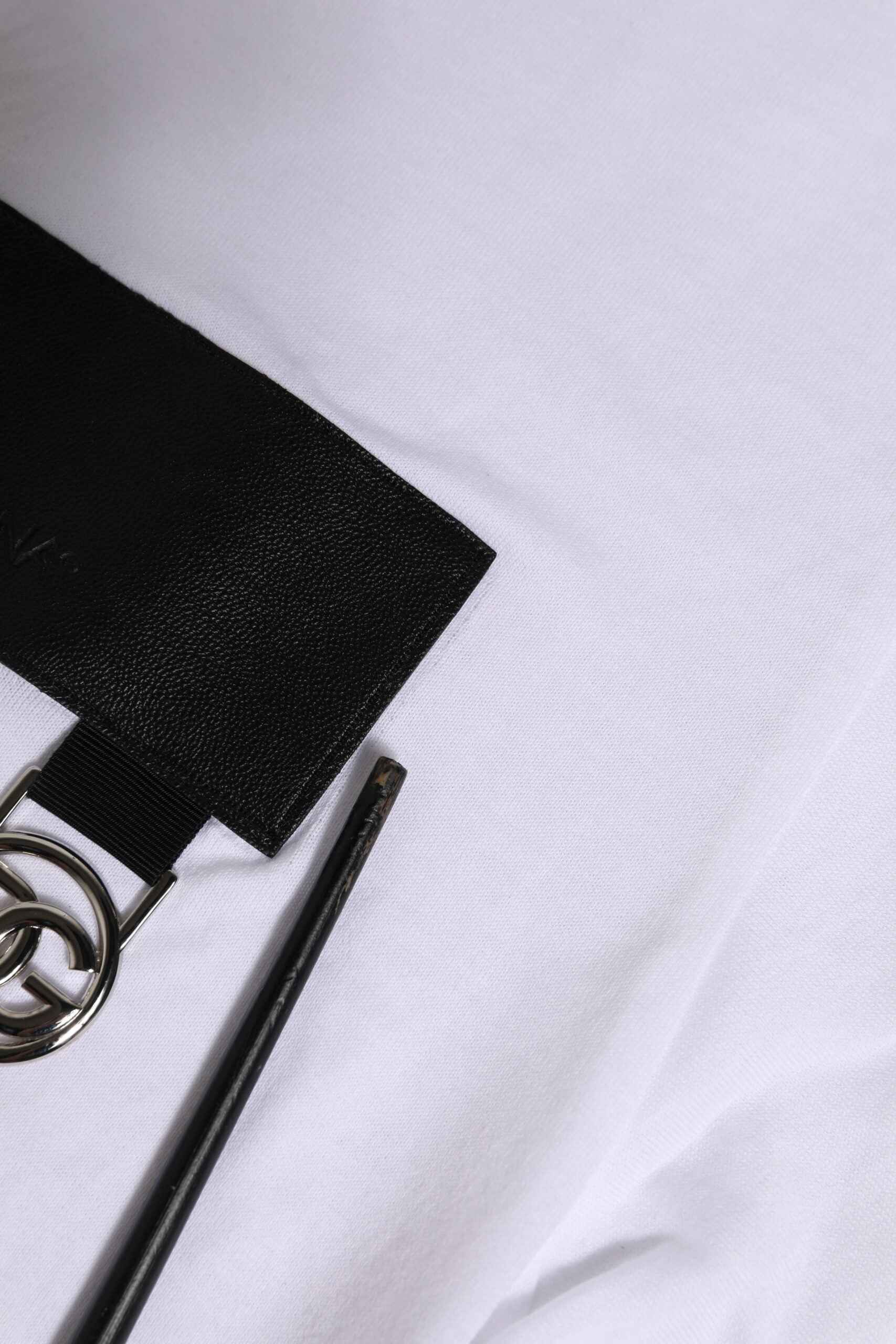 White Logo Crew Neck Short Sleeves T-shirt