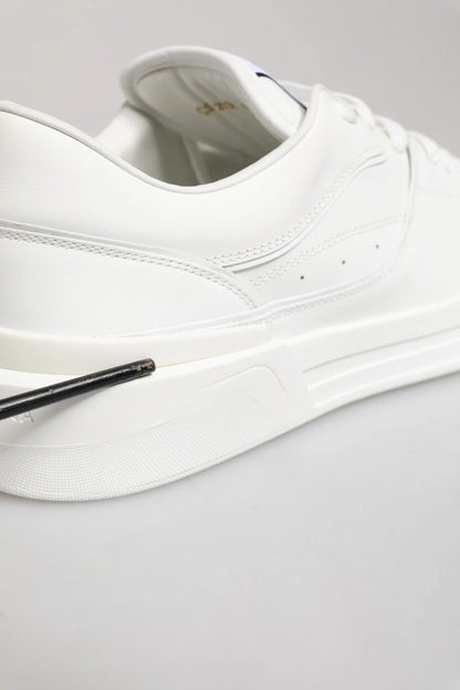 White Miami Leather Low Top Sneakers Shoes