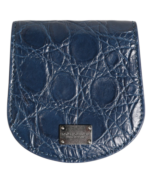 Blue Exotic Skin Coin Condom Case Holder Pocket Wallet