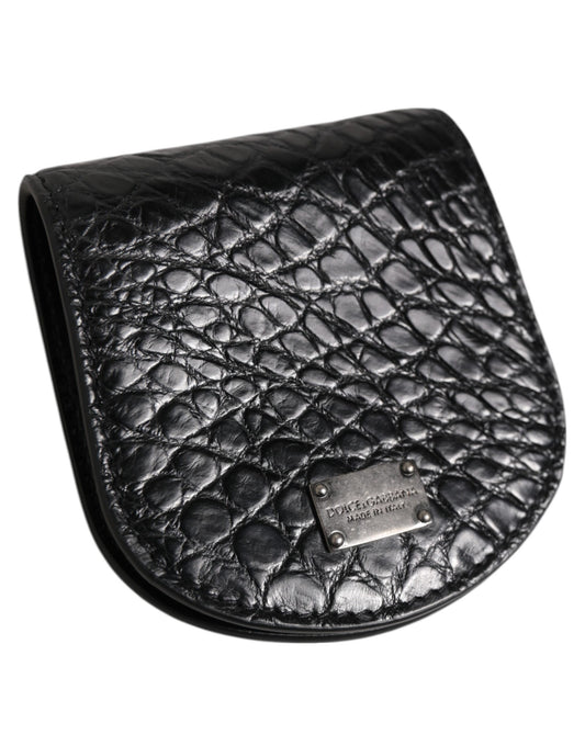 Black Exotic Skin Coin Condom Case Holder Pocket Wallet