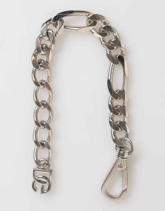 Silver Tone Brass Chain Lobster Clasp DG Logo Bracelet