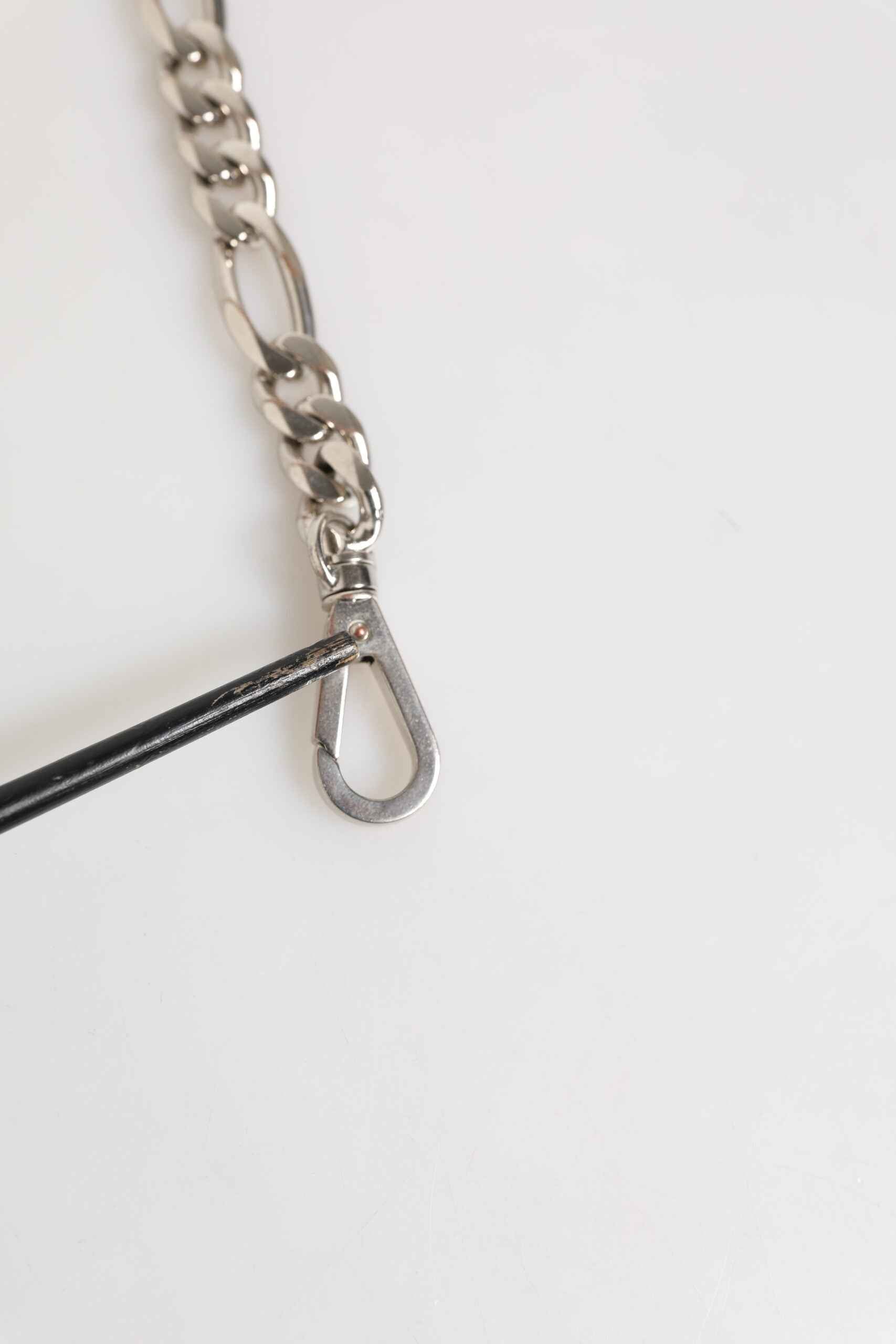 Silver Tone Brass Chain Lobster Clasp DG Logo Bracelet