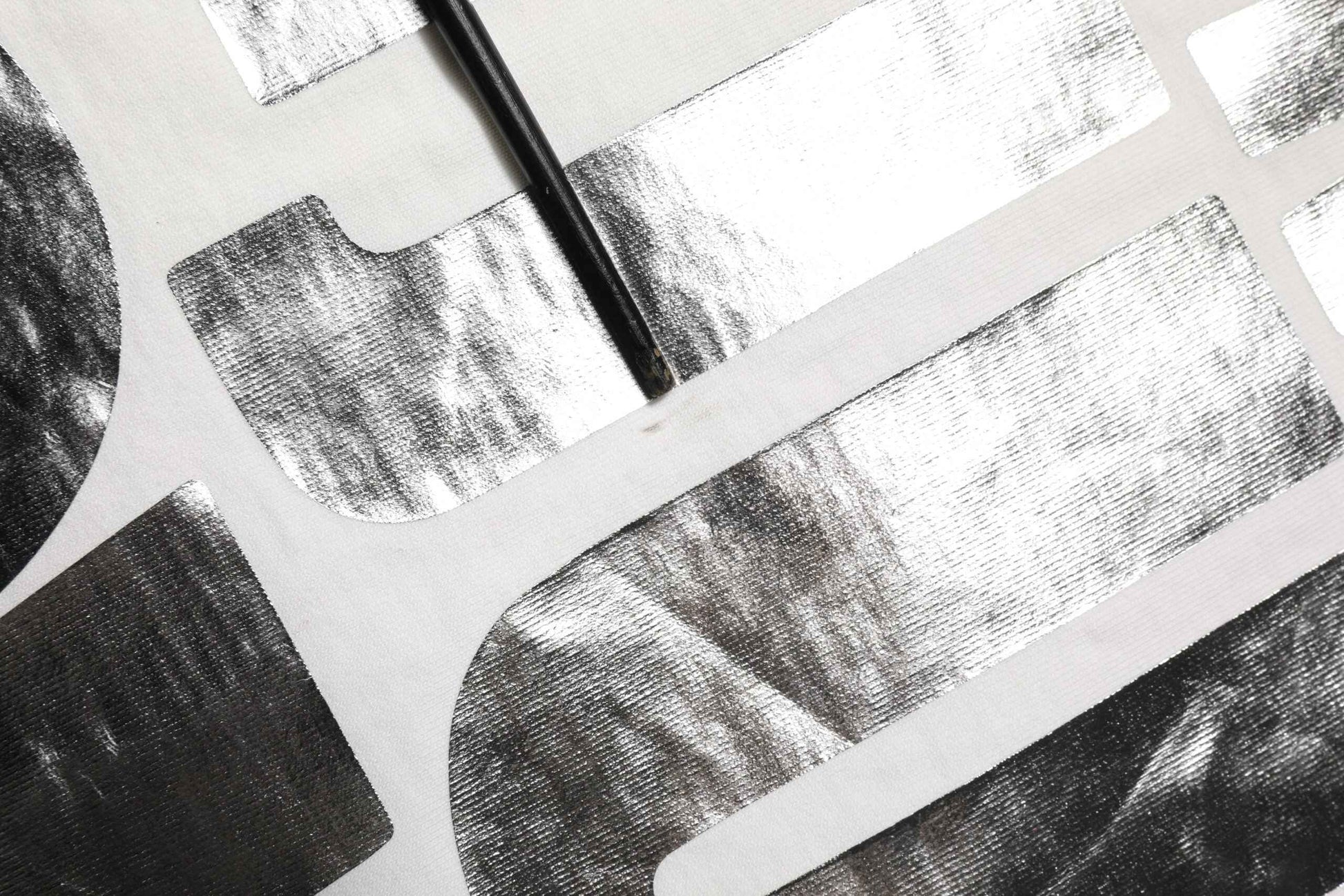 White Metallic Print Cotton CrewNeck T-shirt