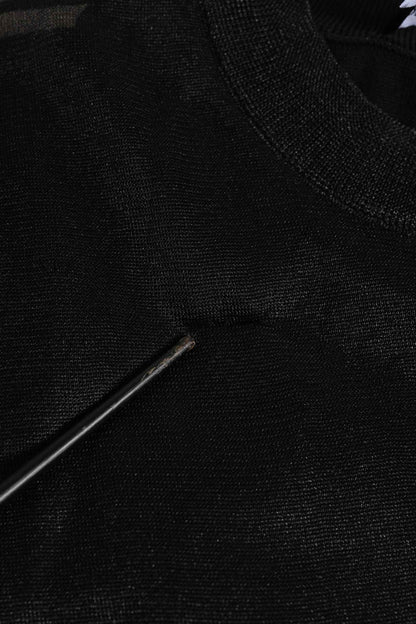 Black Polyester Pullover Sweatshirt Sweater