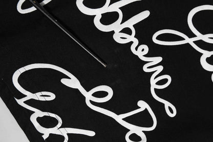 Black Logo Print Cotton Crew Neck T-shirt
