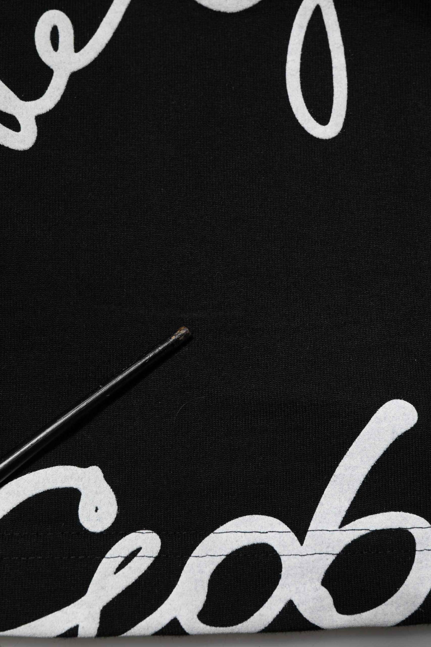 Black Logo Print Cotton Crew Neck  T-shirt