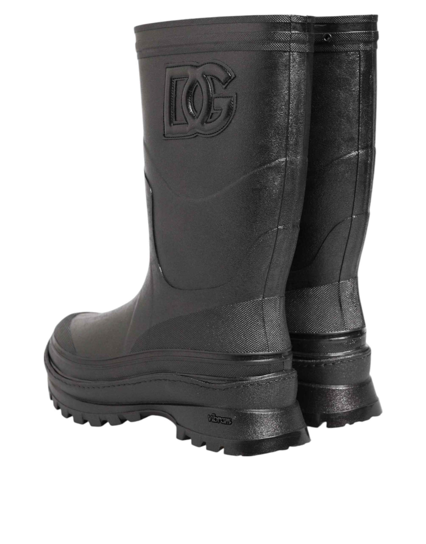 Metallic Black Pull On Rain Boots Men Shoes