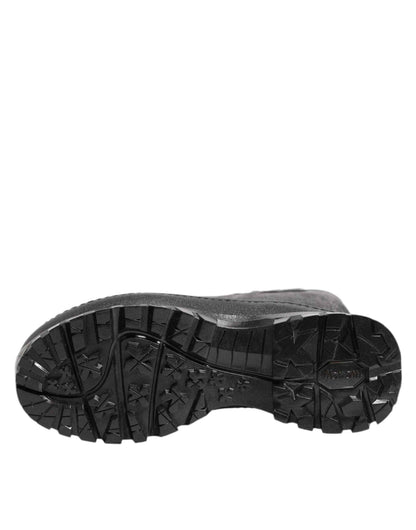 Metallic Black Pull On Rain Boots Men Shoes