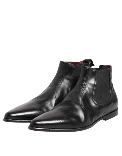 Black Chelsea Slip On Men Ankle Boots Shoes