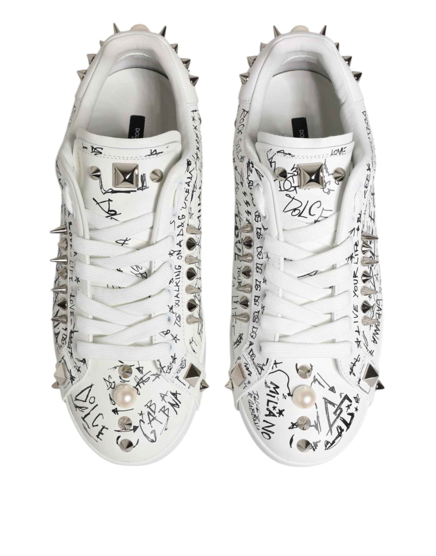 White Portofino Studded Men Sneakers Shoes