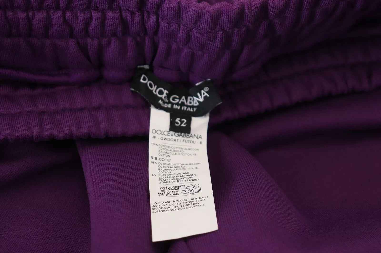 Purple Cotton Cargo Sweatpants Jogging Pants