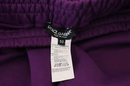 Purple Cotton Cargo Sweatpants Jogging Pants