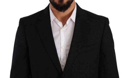 Blue Polyester Single Breasted Formal 2 Piece Suit