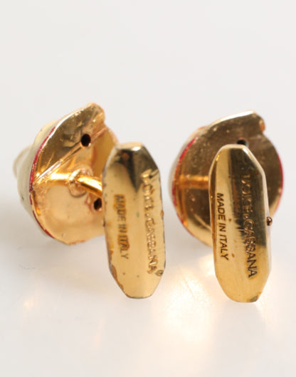 Brass Gold Tone Dog Puppy Men's Accessories Cufflink