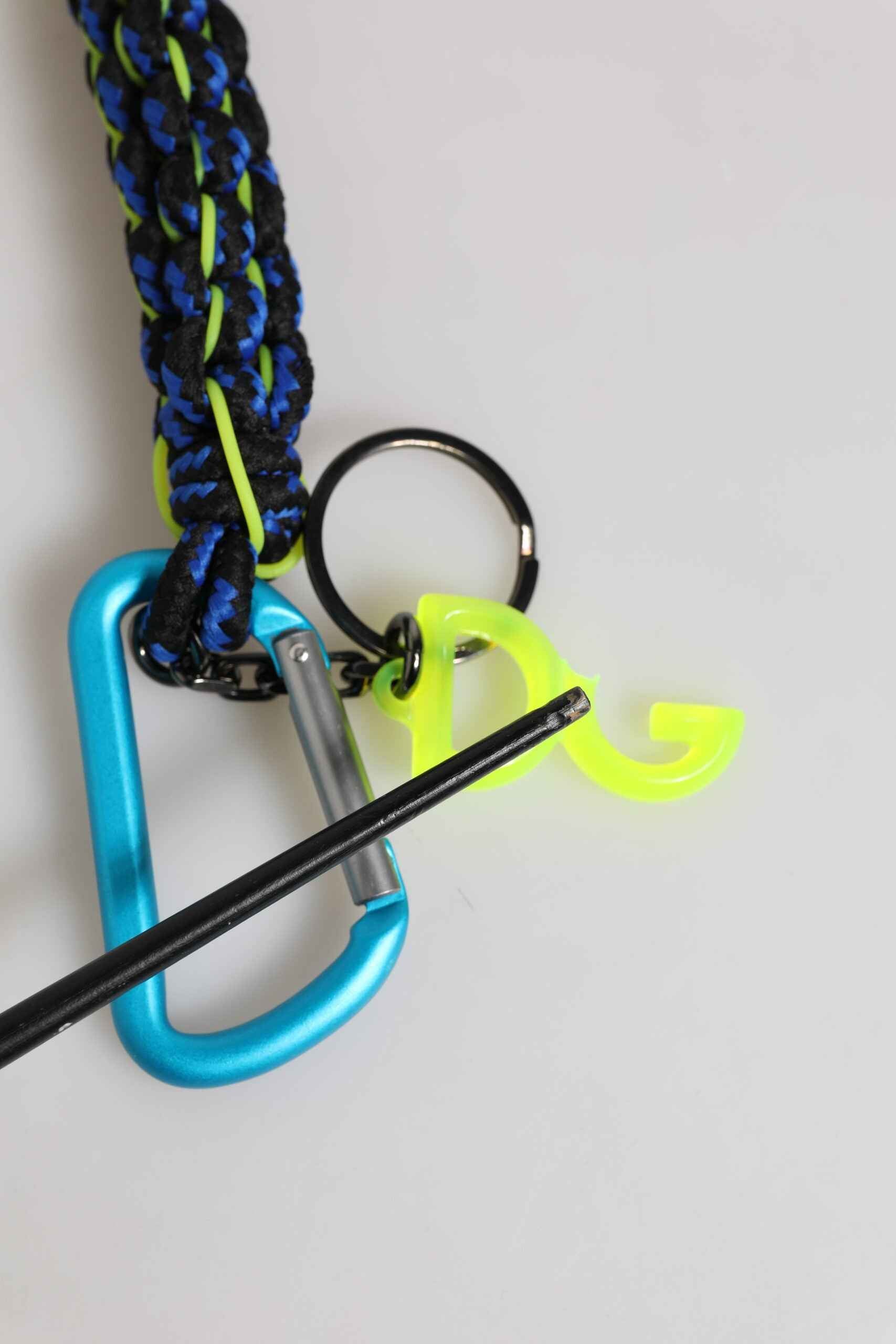 Multicolor Polyester Tape String DG Logo Keychain Keyring