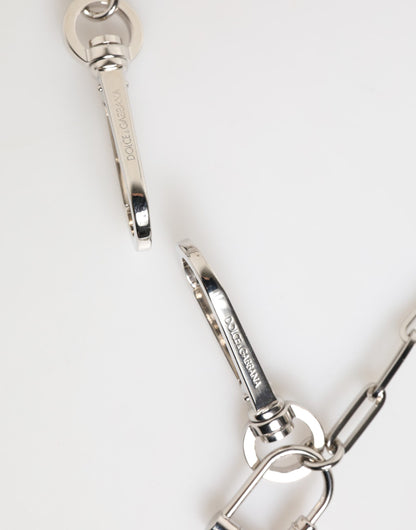Silver Tone Metal Chain DG Logo Pendant Men Necklace