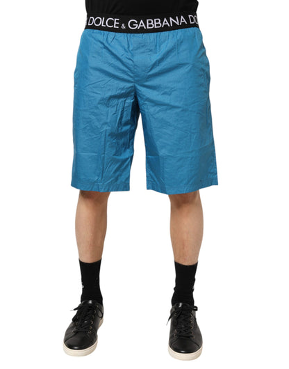 Blue Logo Waistband Beachwear Shorts Swimwear