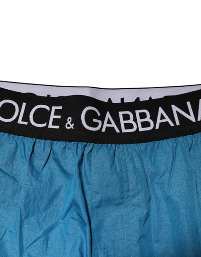 Blue Logo Waistband Beachwear Shorts Swimwear