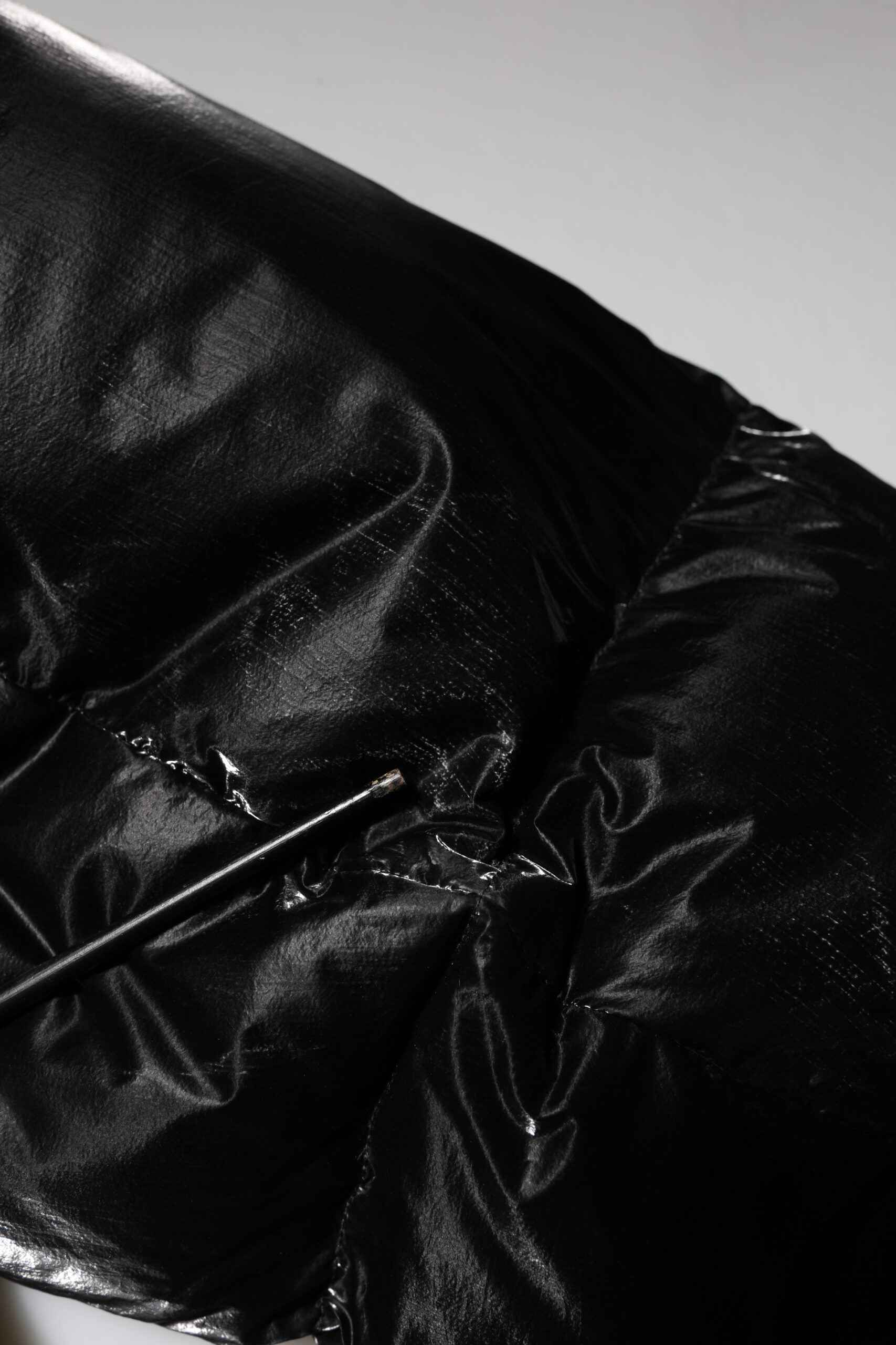 Black Logo Full Zip Hooded Quilted Jacket
