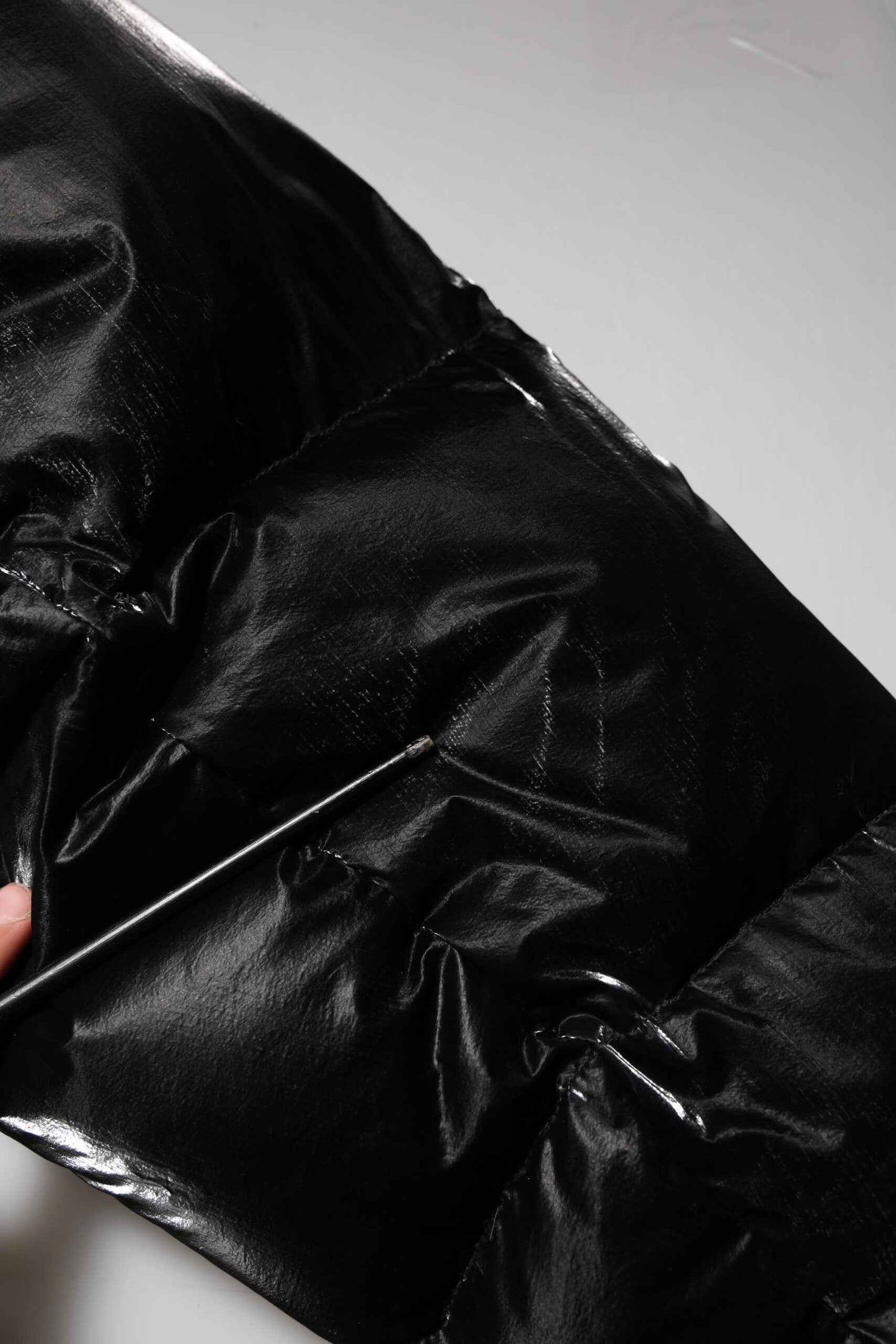 Black Logo Full Zip Hooded Quilted Jacket