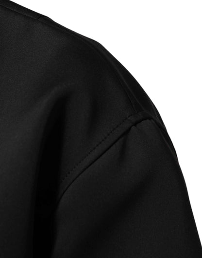 Black Polyester Logo Plaque Bomber Jacket