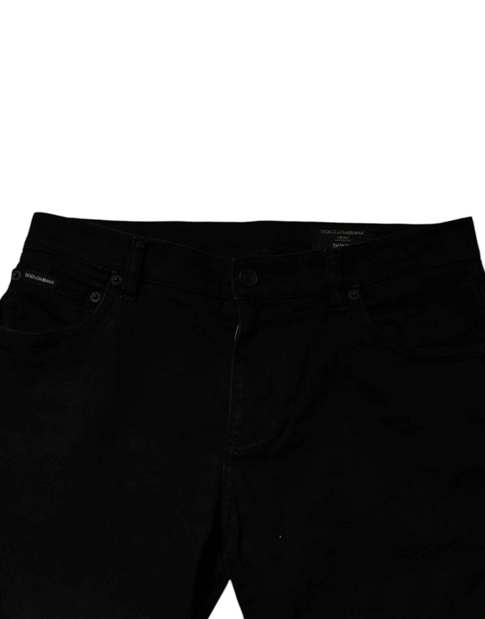 Black Cotton Skinny Jeans Men Trouser Pants